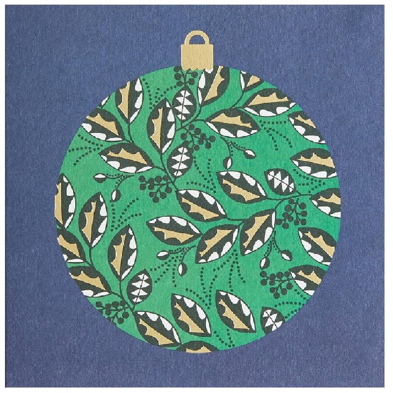 Holly Christmas Bauble Card