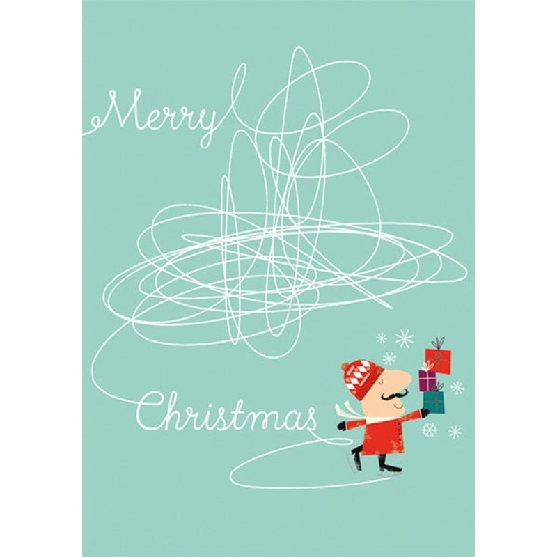 Ice Skater Christmas Card