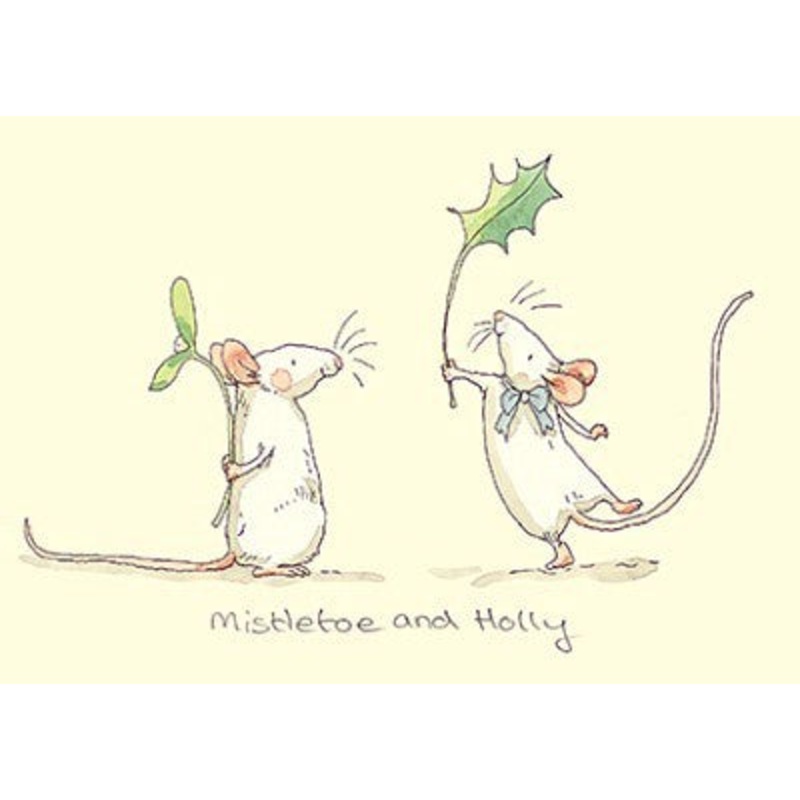 Mistletoe And Holly Christmas Card