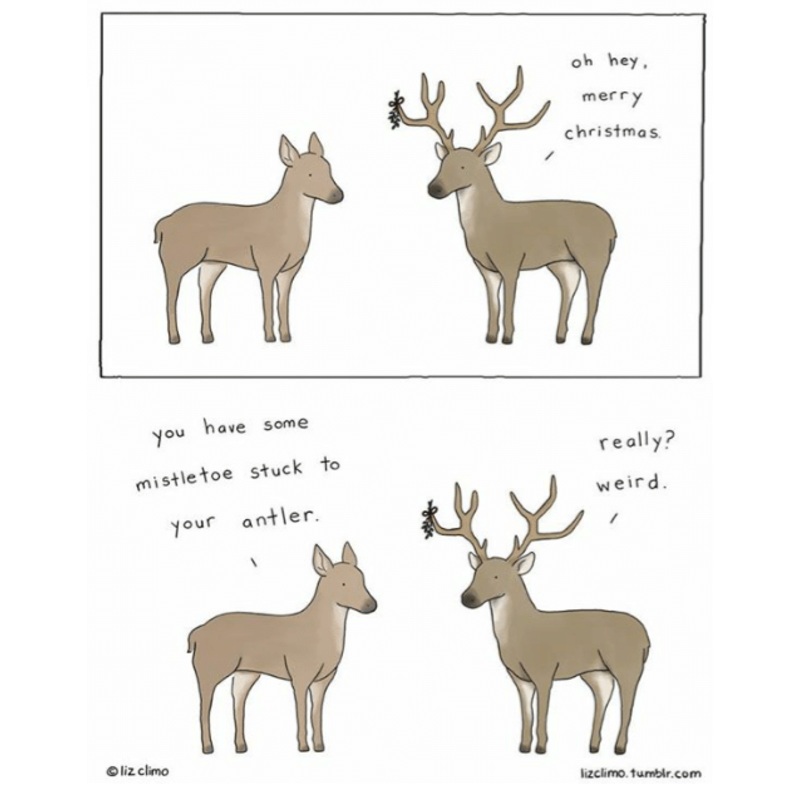 Mistletoe Stuck to Your Antler Card