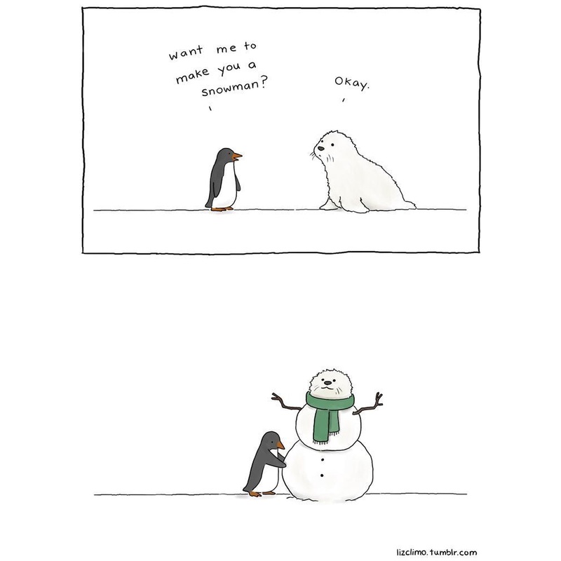 Seal and Penguin Christmas Card