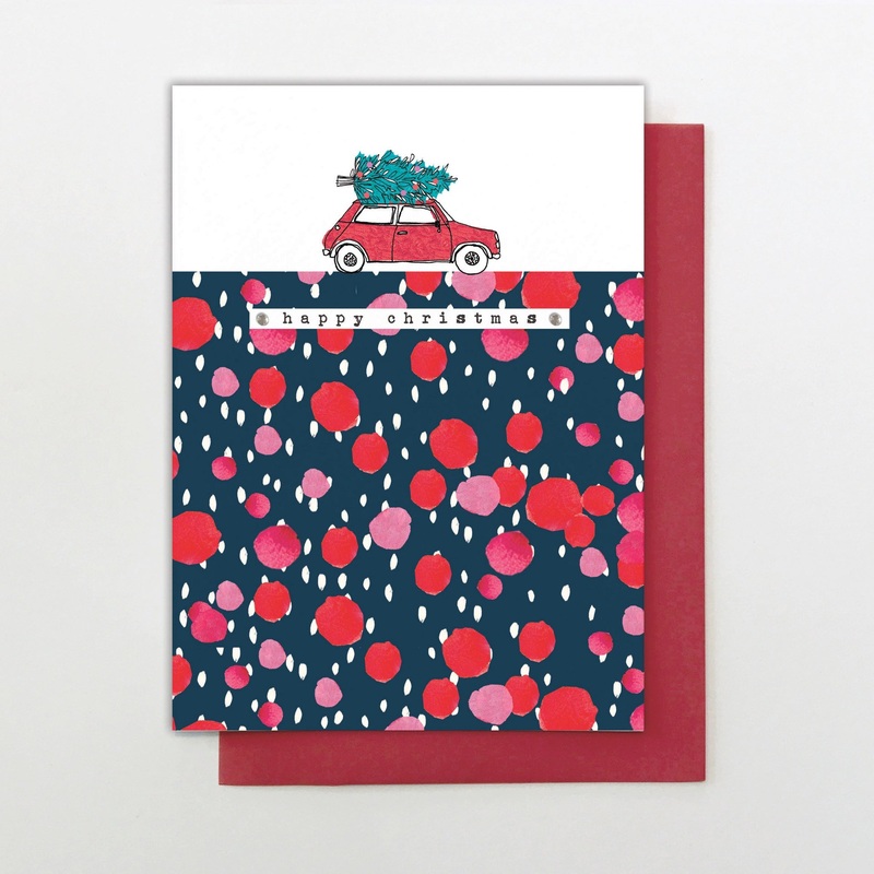 Tree on Car Christmas Card