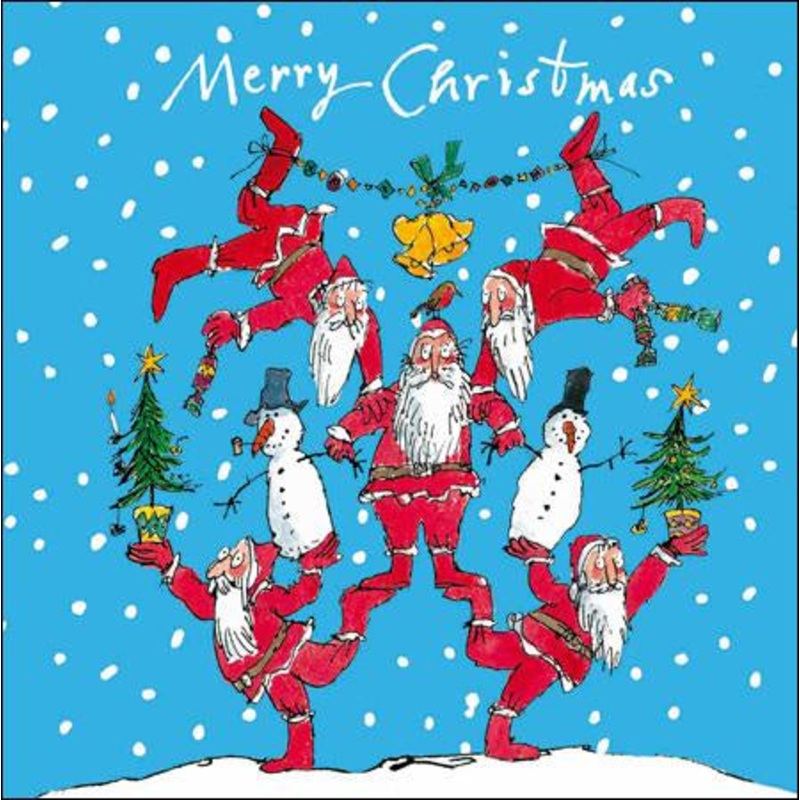 Balancing Santas Quentin Blake Christmas Card