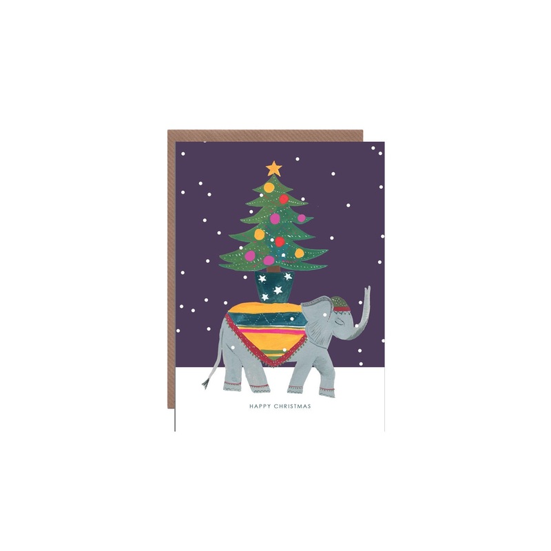Elephant Christmas Card