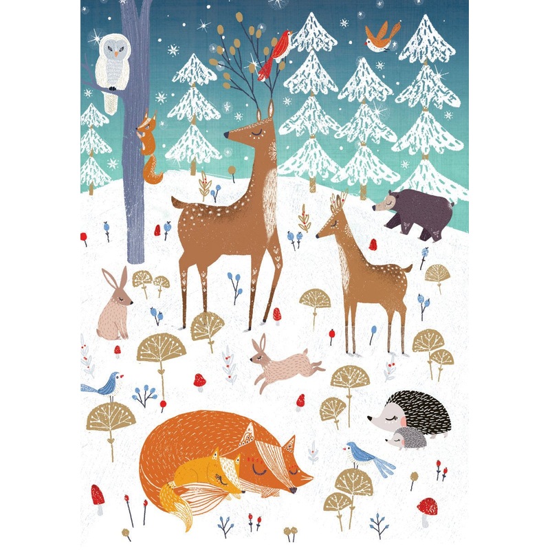 Frosty Forest Friends Christmas Card