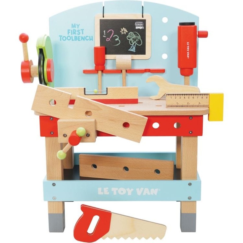 Wooden Tool Bench with 20 Accessories