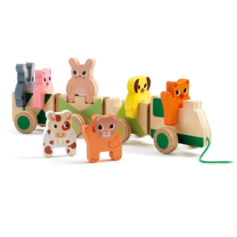 Trainimo Farm Wooden Pull-Along Activity Toy