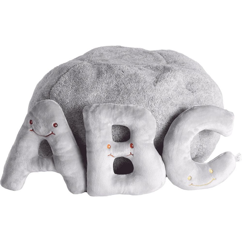 Alphabet Plush Set - Dove Grey Letters with Light Grey Bag