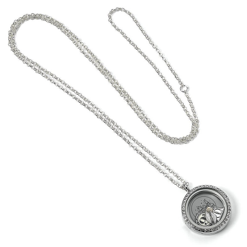 Collier de mdaillon  charme flottant Harry Potter avec 3 charmes