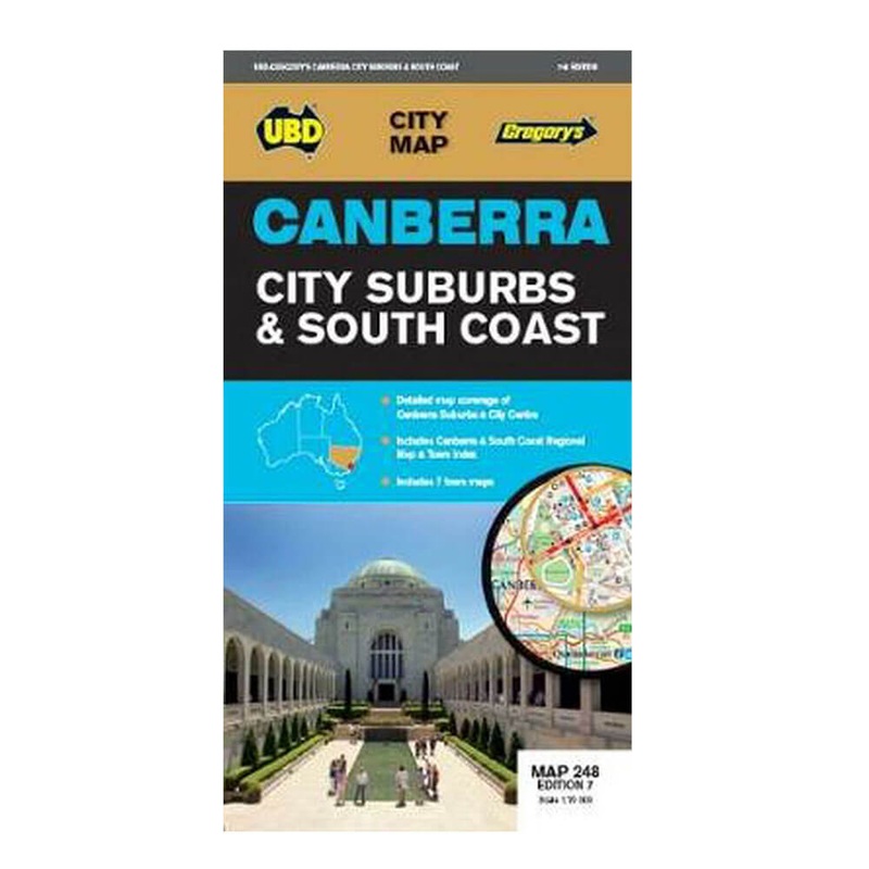 UBD Gregory's Canberra Subugins & South Coast Map 7th Edition